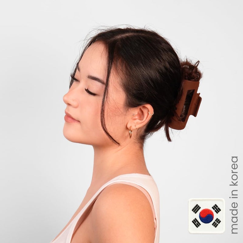 Mello The Original Hair Claw Clip Squishy Claw Clip Made in Korea Patent Pending 30021976 (Dark Brown, Medium) - Image 2